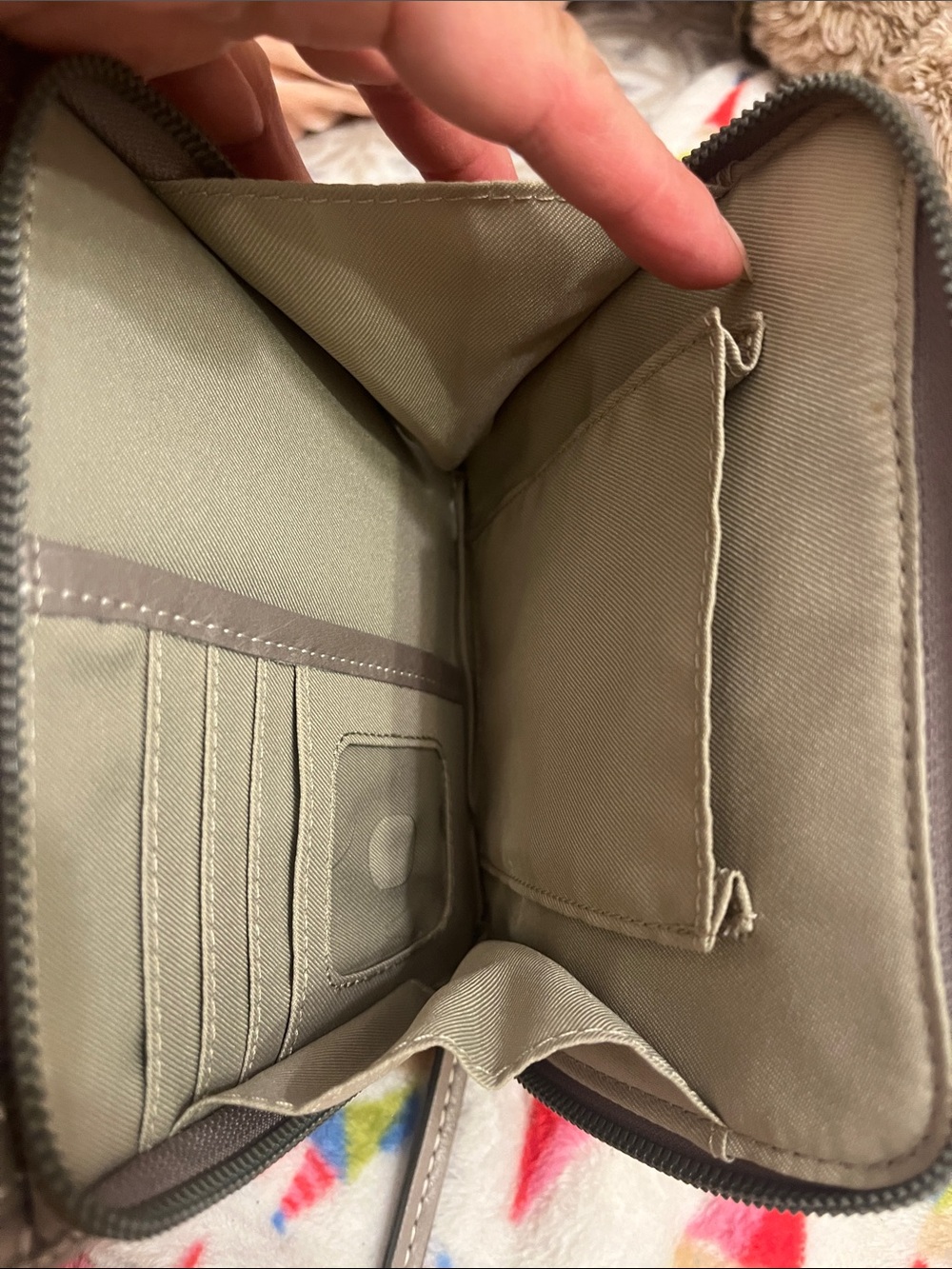 American Leather Taupe Leather Crossbody Bag - Picture 4 of 7